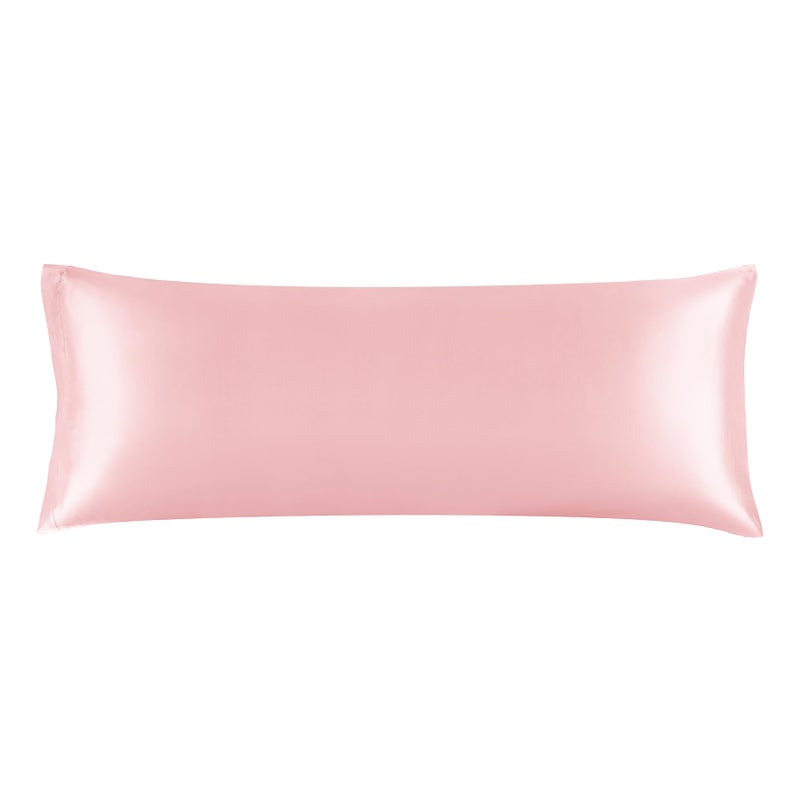 BEDELITE Satin Body Pillow Cover, Super Soft and Cooling Body Pillow Pillowcase for Hair and Skin, Breathable Silky Full Long Pillowcase Cover(20"x54", Pink) - Image 1